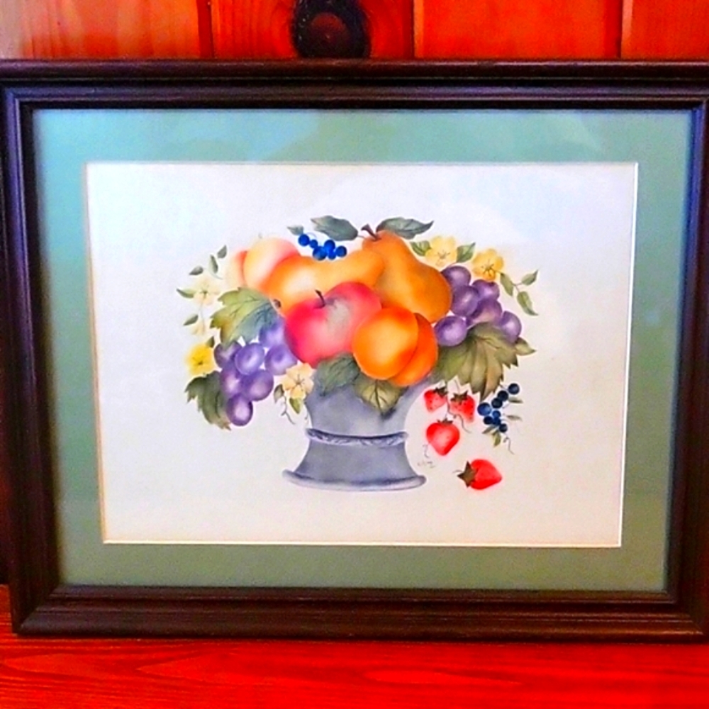 Fruit Basket Theorom On Cloth Signed